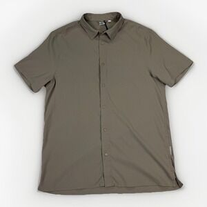 BeardedGoat Mens Ripstop‎ Short Sleeve Button Down Shirt Size Large Outdoors